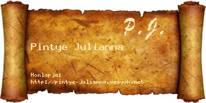 Pintye Julianna névjegykártya